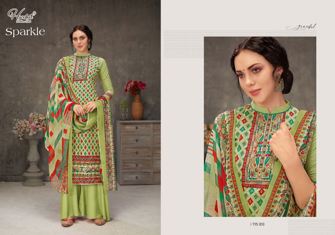  Harshit Sparkle Latest Fancy Designer Casual Wear Regular Pure Cambric Pure Jam Designers Dress Material Collection
